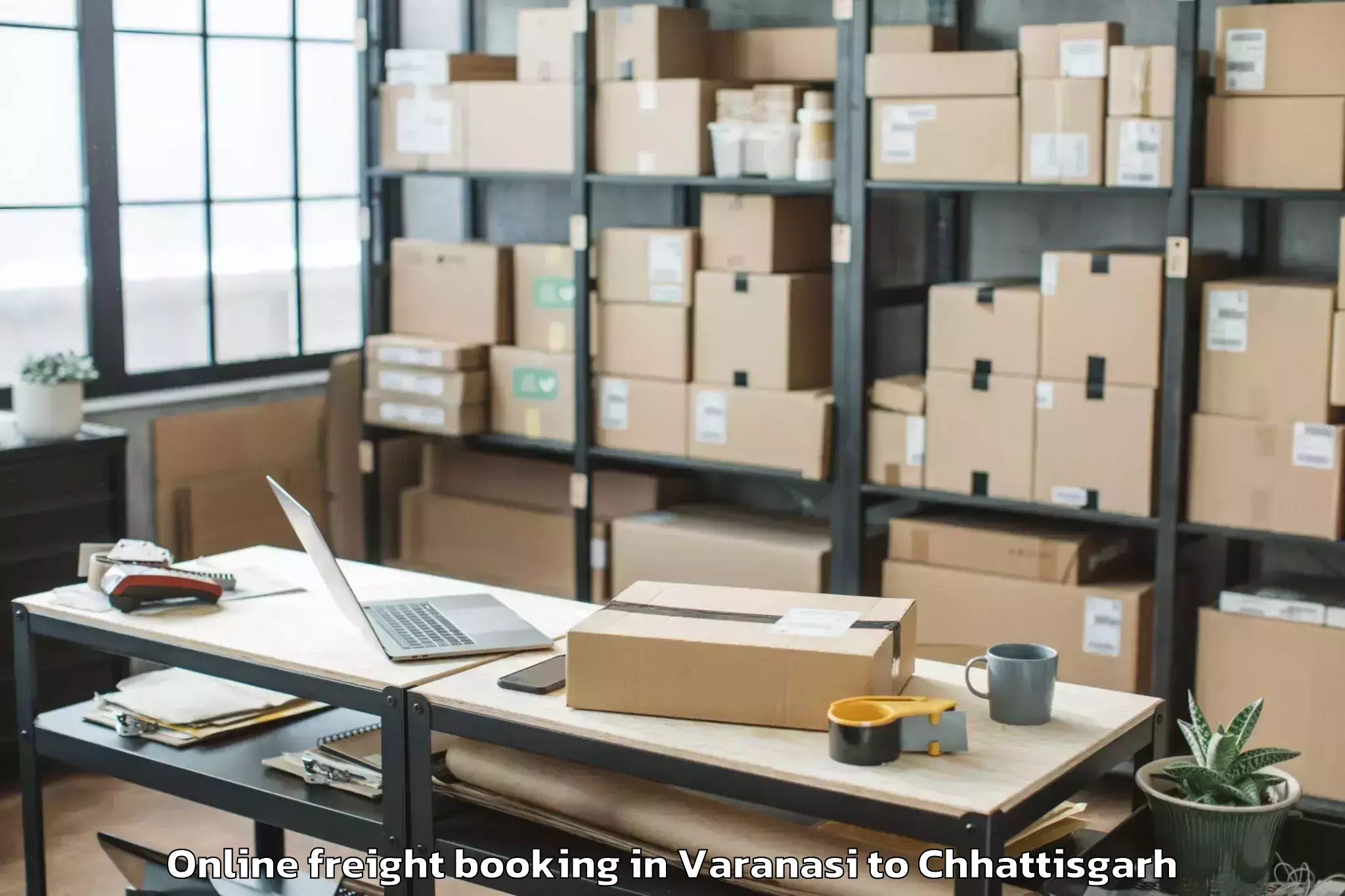 Affordable Varanasi to Gharghoda Online Freight Booking